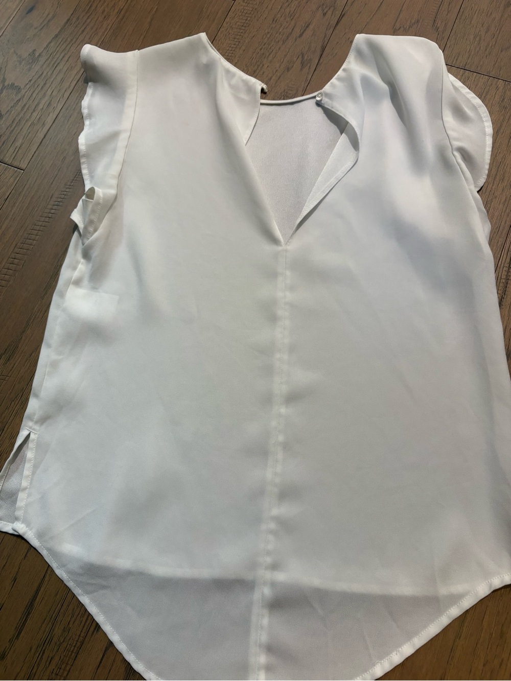 Babaton Ivory Ruffle Sleeve Silk-Blend Shell Top - Picture 3 of 3